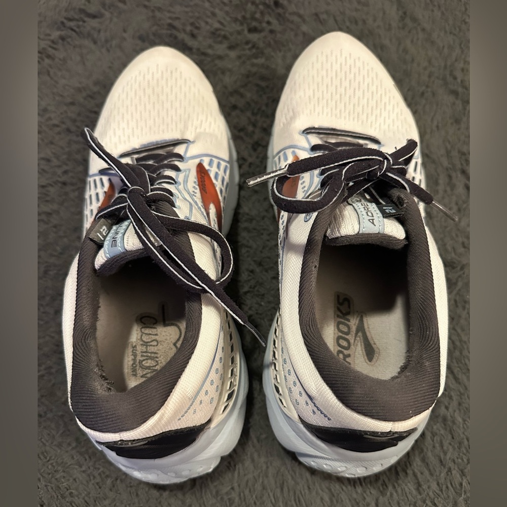 Brooks Women's Adrenaline GTS 21 running shoes White/Alloy/Light Blue Size 10 - Picture 2 of 14